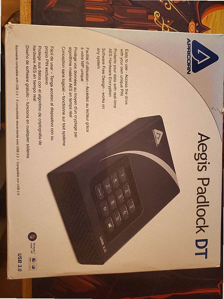 APRICORN AEGIS PADLOCK DT 256 AES XTS ENCRYPTION 1TB USB 3.0