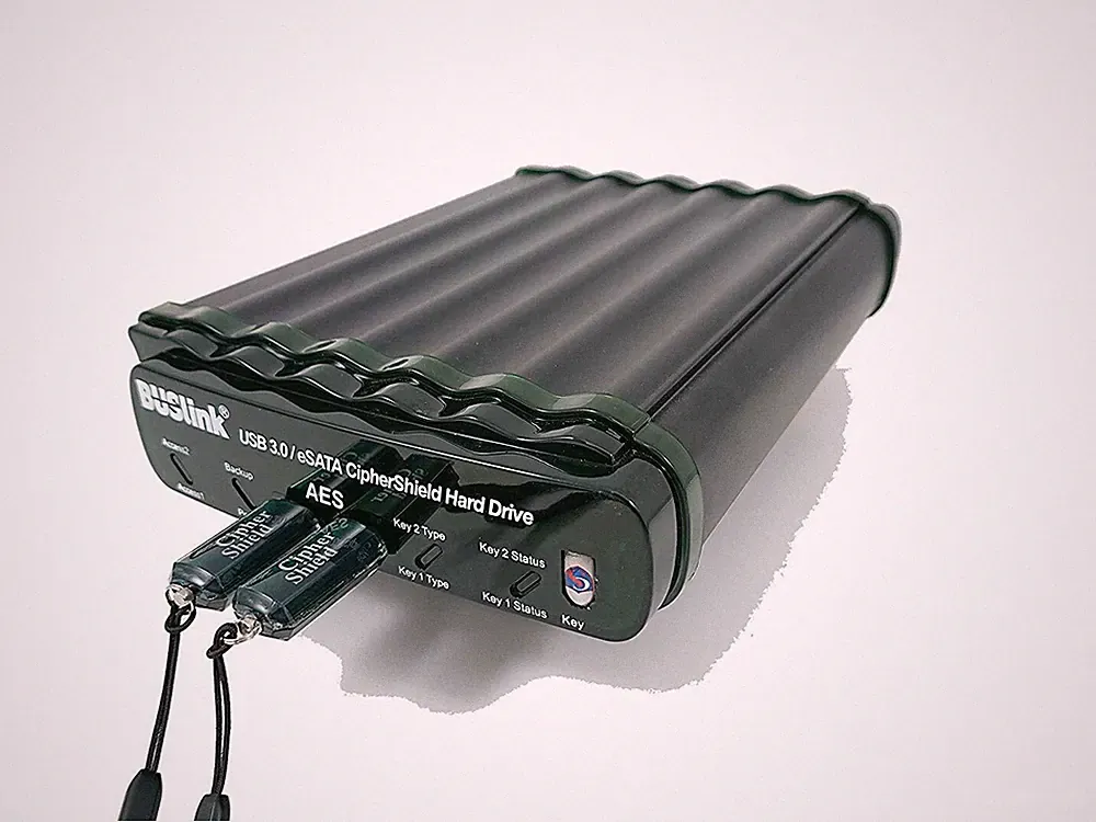 Dual Keys USB 3.1 Gen 2/ eSATA RAID 0 Hardware Encrypted External SSD Drive 4TB