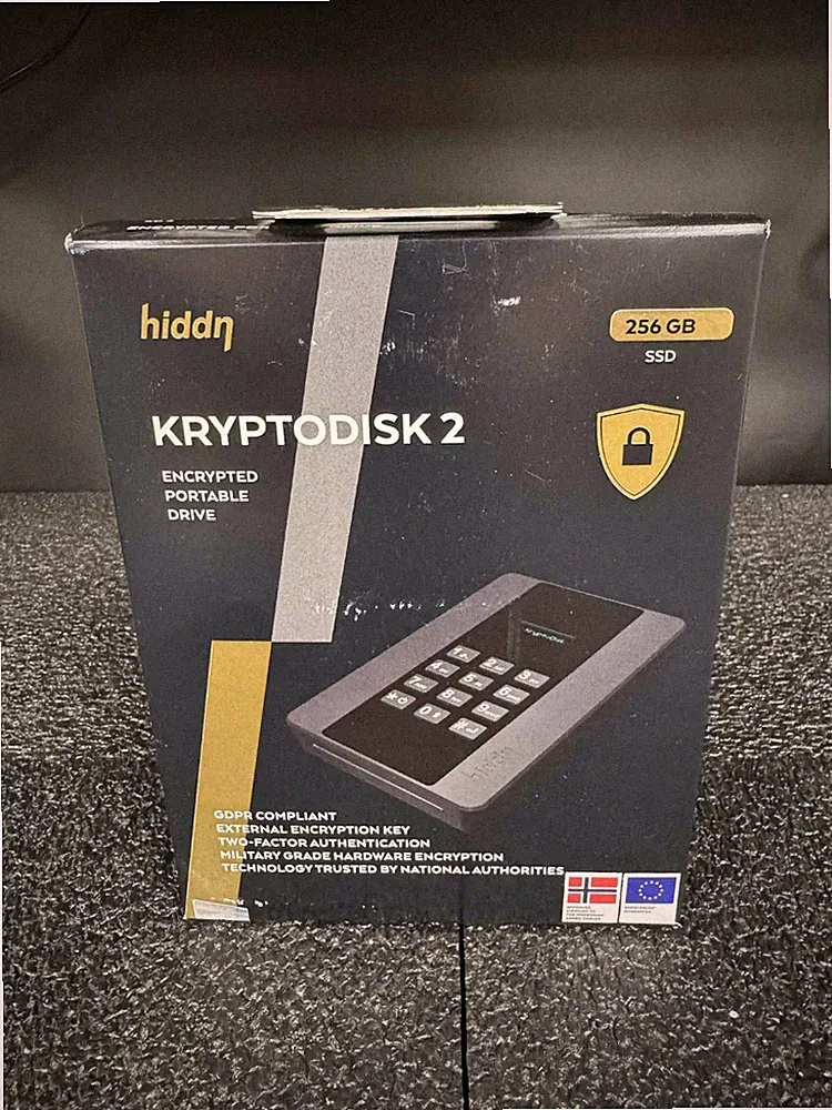 Hiddn Kryptodisk2 KD2 Hardware Encrypted 256GB USB 3.1 External Portable SSD Drv