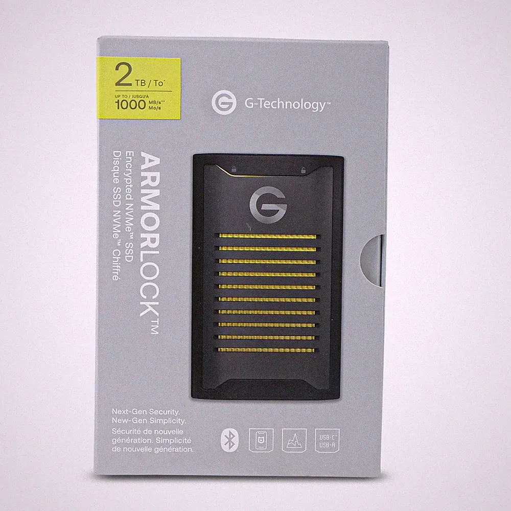 WD G-Technology ArmorLock 2TB USB 3.2 Gen 2 USB-C Encrypted NVMe External SSD
