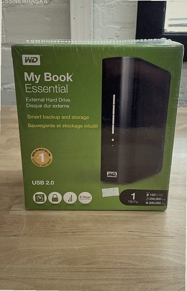 WD My Book Essential 1TB External Hard Drive USB 2.0 New Factory Sealed